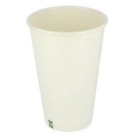 Plastikfreier Pappbecher 16 Oz/480ml Weißer Ø9cm (50 Stück)