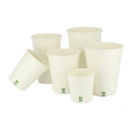 Plastikfreier Pappbecher 14 Oz/420ml Weißer Ø9cm (1.000 Stück)