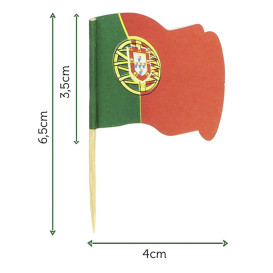 Holzspieße Flagge "Portugal" 65mm (144 Einh.)