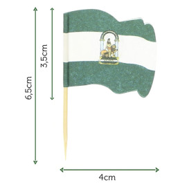 Holzspieße Flagge "Andalusien" 65mm (144 Einh.)