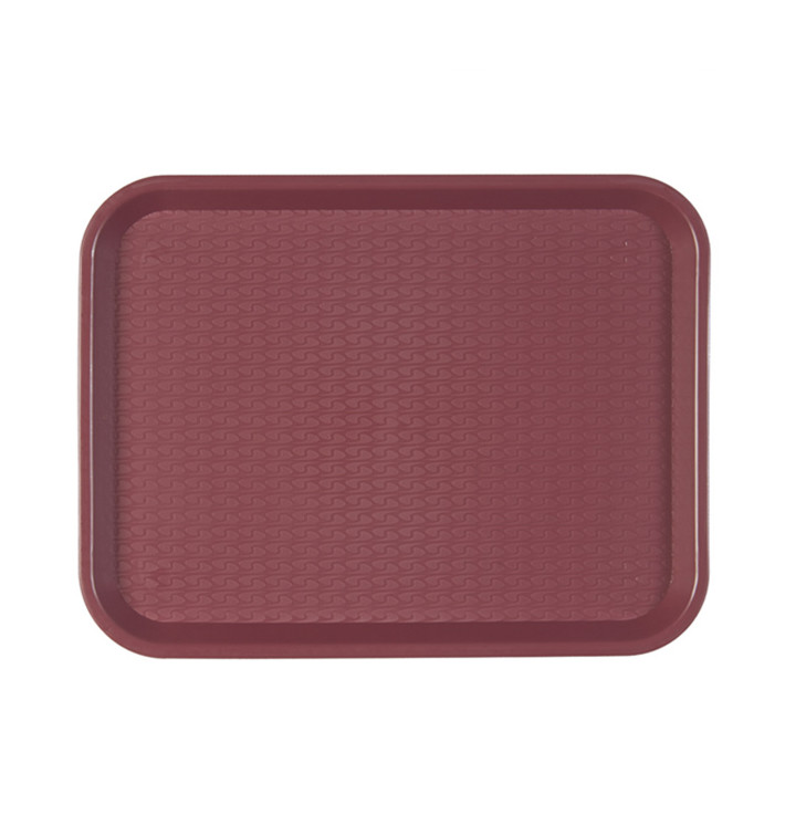 Plastiktablett rechteckig extra hart bordeaux 27,5x35.5cm (24 Stück)