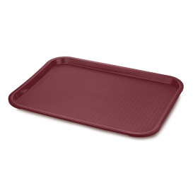 Plastiktablett rechteckig extra hart bordeaux 27,5x35.5cm (24 Stück)