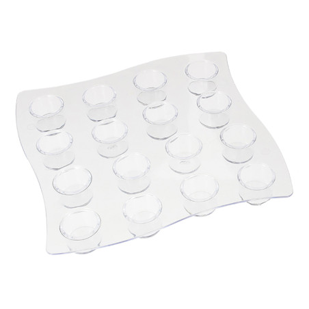 Plastiktablett für 16 Plastikbecher Tran. 35ml (2 Stück)