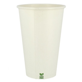 Plastikfreier Pappbecher 16 Oz/480ml Weißer Ø9cm (50 Stück)