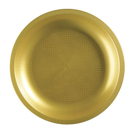 Plastikteller Flach Gold Round PP Ø220mm (600 Stück)