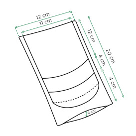 Papiertüten DoyPack mit Fenster und Innenfolie 12+6x20cm (50 Stück)