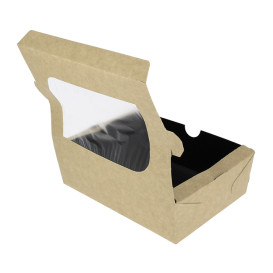 SnackBox mit Sichtfenster Kraft 18x12,7x5,5cm 1000ml (25 Stück)