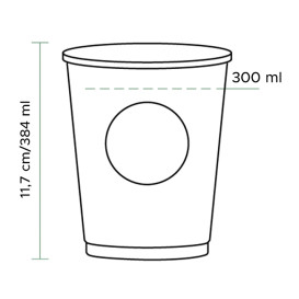 Bio Kaffeebecher to go PLA 12Oz/384ml Ø8,0cm (55 Stück)