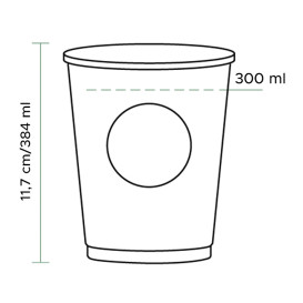 Bio Kaffeebecher to go PLA 12 Oz/384ml Ø8,0cm (1.100 Stück)