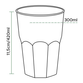 Becher aus Hartplastik Weiß PP 420ml (420 Stück)