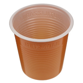 Wiederverwendbarer Economy-Becher Bicolour Orange PS 160ml (450 Stück)