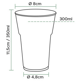 Wiederverwendbarer Economy-Becher PS "Diamant" Glasklar 350ml Ø8,0cm (25 Stück)