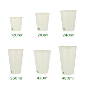 Plastikfreier Pappbecher 14 Oz/420ml Weißer Ø9cm (1.000 Stück)