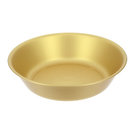 Wiederverwendbare Plastikteller PP Mineral Gold Ø18cm (6 Stück)