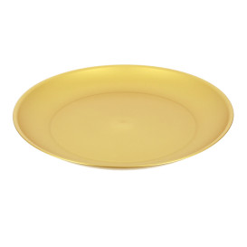 Wiederverwendbare Plastikteller PP Mineral Gold Ø27,5cm (54 Stück)