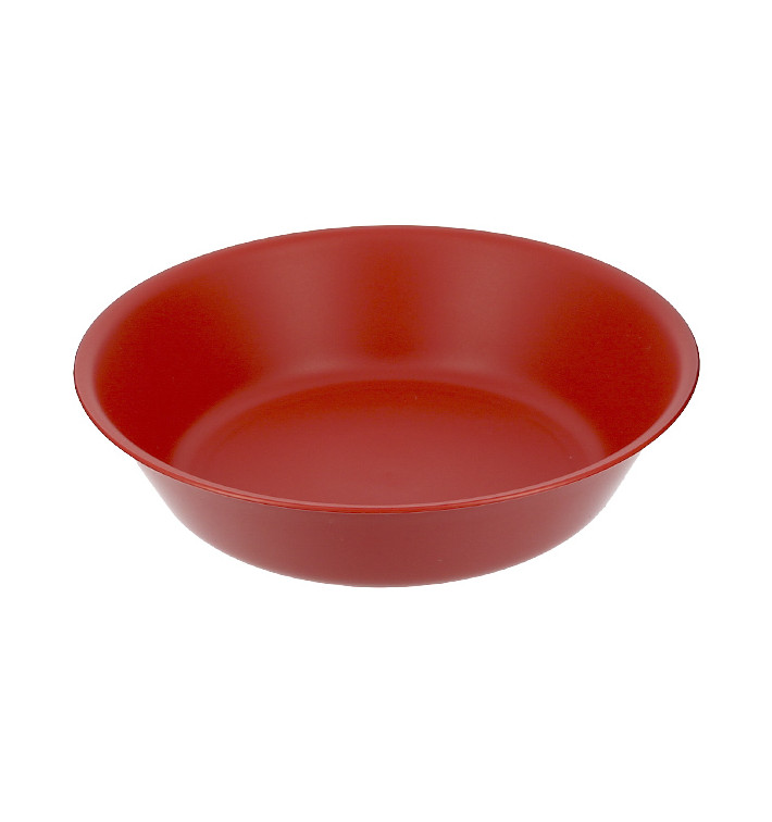 Wiederverwendbare Plastikteller PP Mineral Rot Ø18cm (6 Stück)