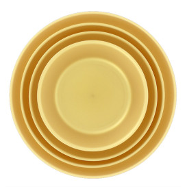 Wiederverwendbare Plastikteller PP Mineral Gold Ø27,5cm (54 Stück)