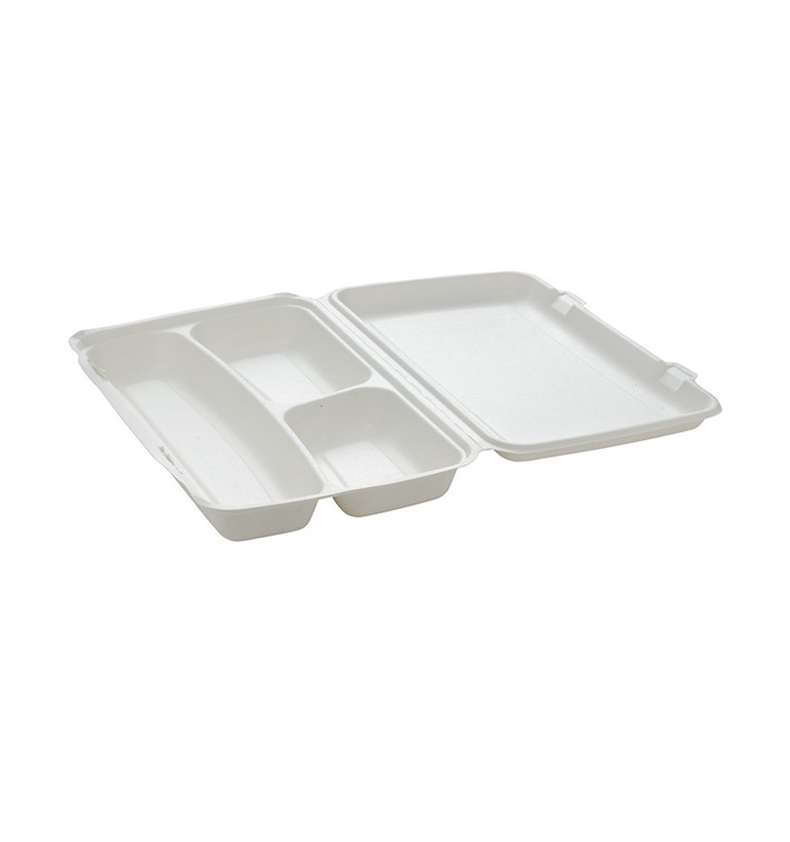 Menu-Box Zuckerrohr 3-Geteilt 38x48,3x6,15cm (100 Stück)