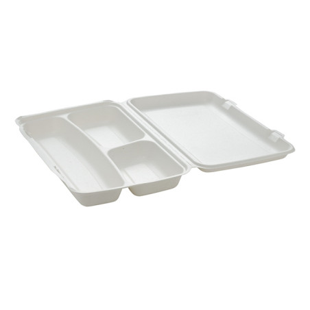 Menu-Box Zuckerrohr 3-Geteilt 38x48,3x6,15cm (100 Stück)