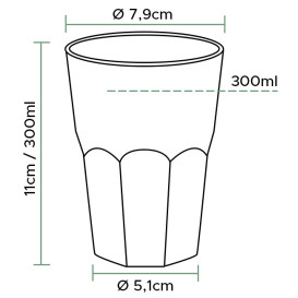 Becher aus Hartplastik "Deco" PS 300ml (30 Stück)