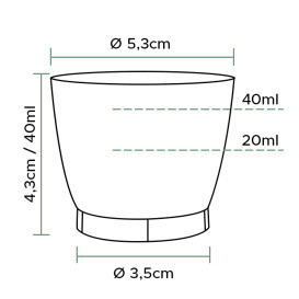 Schnapsglas aus Hartplastik "Cool Cup" 40ml (50 Stück)