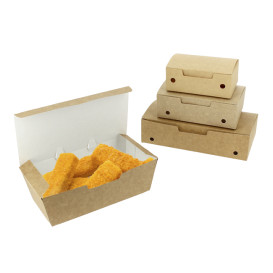 SnackBox mit Deckel To Go Kraft 16,5x7,5x6cm (25 Stück)