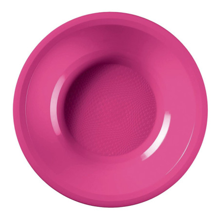 Wiederverwendbare harte Teller Rund Tief Fuchsia "Round" PP Ø19,5cm (600 Stück)