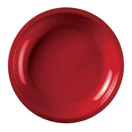 Plastikteller Flach Rot Round PP Ø220mm (600 Stück)