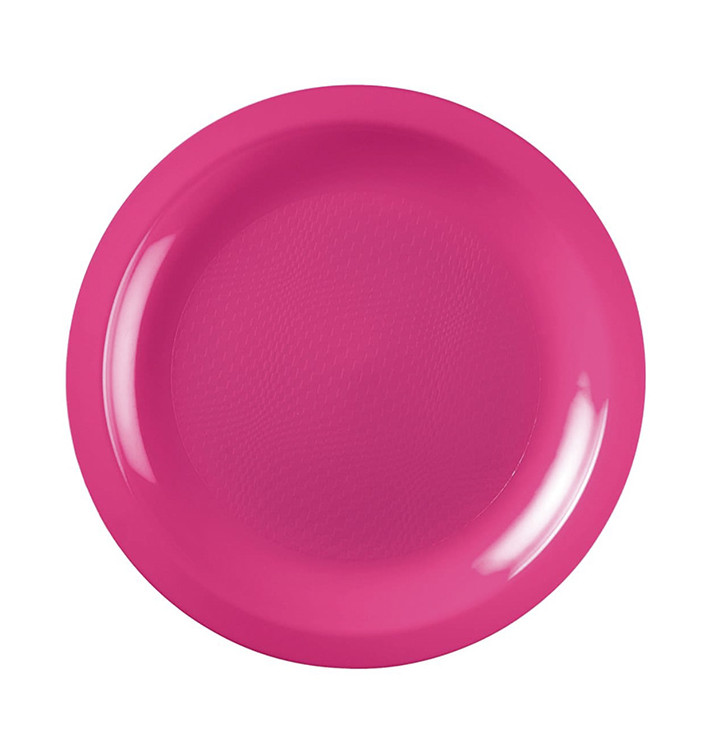 Plastikteller Flach Fuchsia Round PP Ø220mm (50 Stück)