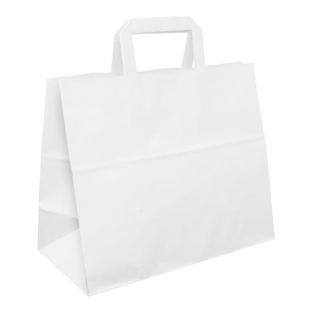 Papiertüten Weiß mit Henkeln 80g/m² 32+16x27cm (300 Stück)