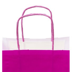 Fuchsia-Papiertüte mit Griffen 100g/m² 22+9x23cm (200 Einheiten)