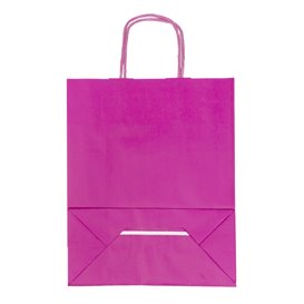 Fuchsia-Papiertüte mit Griffen 100g/m² 22+9x23cm (200 Einheiten)