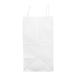 Papiertüten Kraft weiß mit Henkeln 100g/m² 35+18x34cm (250 Stück)