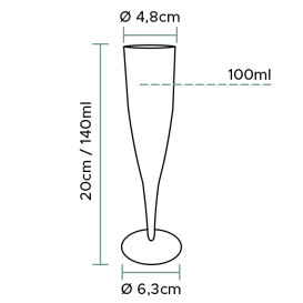 Sektflöte Plastik Spritzguss 140ml 1T (100 Stück)
