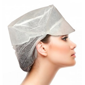 Schildmütze Polypropylen mit Haarschutz weiß (100 Stück)