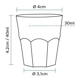 Plastikbecher für Schnaps Transp. PS Ø40mm 30ml (50 Stück)