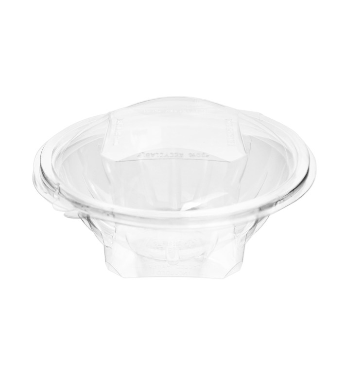 Transparente Salatschale mit Klappdeckel Rund APET 600ml Ø175mm (230 Stück)