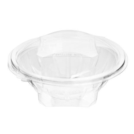 Transparente Salatschale mit Klappdeckel Rund APET 600ml Ø175mm (230 Stück)