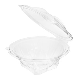 Transparente Salatschale mit Klappdeckel Rund APET 600ml Ø175mm (230 Stück)