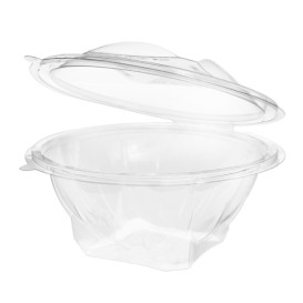 Transparente Salatschale mit Klappdeckel Rund APET 750ml Ø172mm (200 Stück)