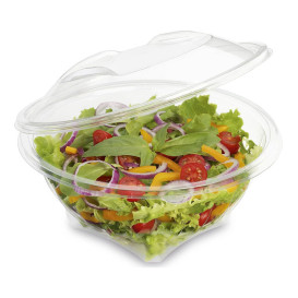 Transparente Salatschale mit Klappdeckel Rund APET 1000ml Ø186mm (240 Stück)