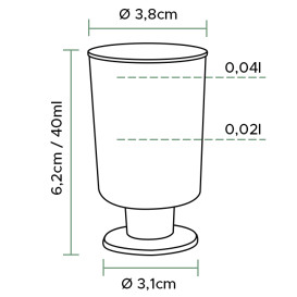 Schnapsglas Plastik mit Fuß 40ml (1400 Stück)