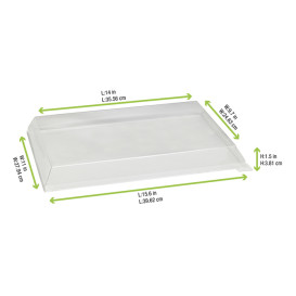 Plastikdeckel PET Transparent 38x27,4cm (50 Stück)