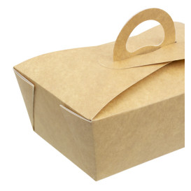 SnackBox Amerikanische "Doggy Bag" Kraft 16x9,5x6cm (200 Stück)