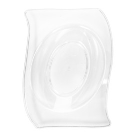 Mehrweg Teller aus PS "Flat" Transparent 8x6,6cm (50 Stück)