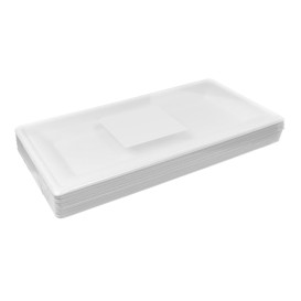 Tablett Zuckerrohr Bagasse Weiß 26x13cm (25 Stück)