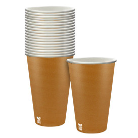 Plastikfreier Pappbecher 12 Oz/360ml "Karamell" Ø8cm (1.000 Stück)