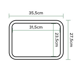 Tablett aus PP rechteckig Fastfood bordeaux 27,5x35.5cm (24 Stück)