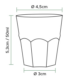 Wiederverwendbarer Unzerbrechlicher Becher Schnaps PP Ø4,5cm 50ml (50 Stück)