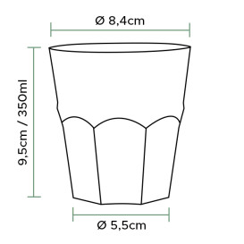 Wiederverwendbarer Unzerbrechlicher Becher Cocktail PP Ø8,4cm 350ml (420 Stück)